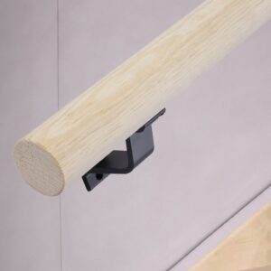 Main courante en bois ronde 40mm avec extrémité droite