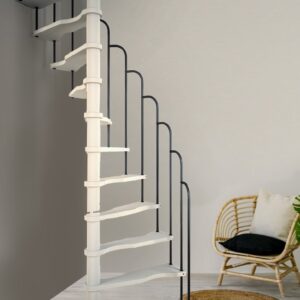 Escalier en colimaçon compact ALPHA - Hauteur jusqu'à 299 cm - Bois de pin non traité