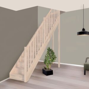 Escalier à quart de tour ECHO avec quart de tour supérieur pour une hauteur de 288 cm - Kit d'escalier en bois