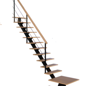 Escalier quart tournant en métal DESIO - Escalier à limon central pour une hauteur de 279-284 cm