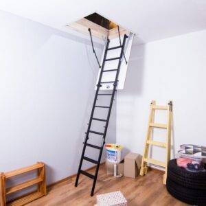 Escalier de grenier en metal ONYX - Échelle de grenier métallique ONYX – Échelle de grenier économique avec marches métalliques – Hauteur jusqu'à 280 cm