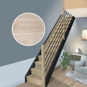Escalier droit NOIR – Limons noirs et marches en bois