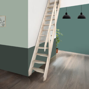 Échelle de meunier compacte MGS57 avec rambarde | Largeur : 57 cm | Hauteur : 280 cm